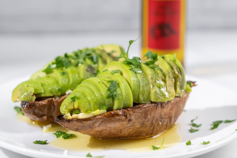 Avocado Feta Sweet Potato Boats