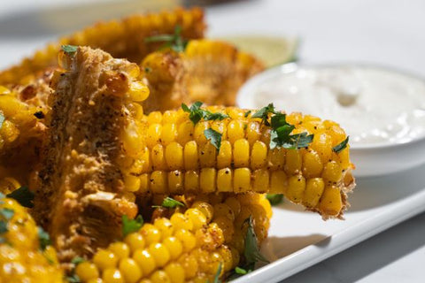 Spicy Corn Ribs with Yogurt Dip