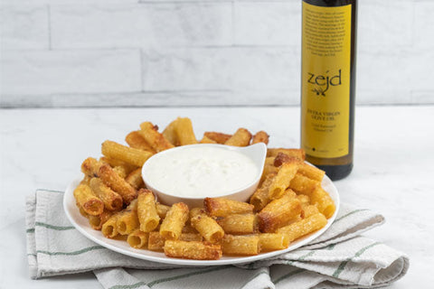 Pasta Chips with Feta Dip