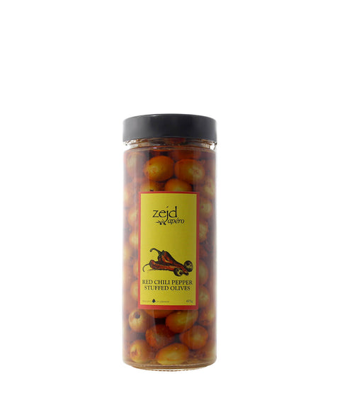 Red Chili Pepper Stuffed Olives | 400 g